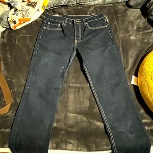 Levi straight blue jeans, 34’ 32’